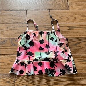 Hurley Girl's UPF 50+ Palm Tree Tankini Swimsuit Set (Palm Tree